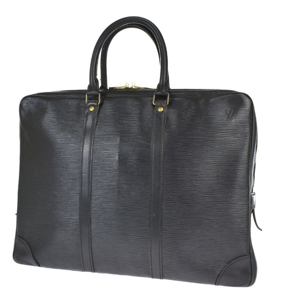 LOUIS VUITTON Porte Documents Voyage Briefcase Hand Bag Epi Black M59162 67JE335